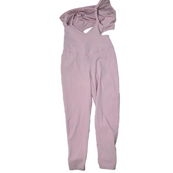 Free People‎ Transcend Limits Legging Jumpsuit L Pink Stretch Cutout Fitness - Picture 4 of 9